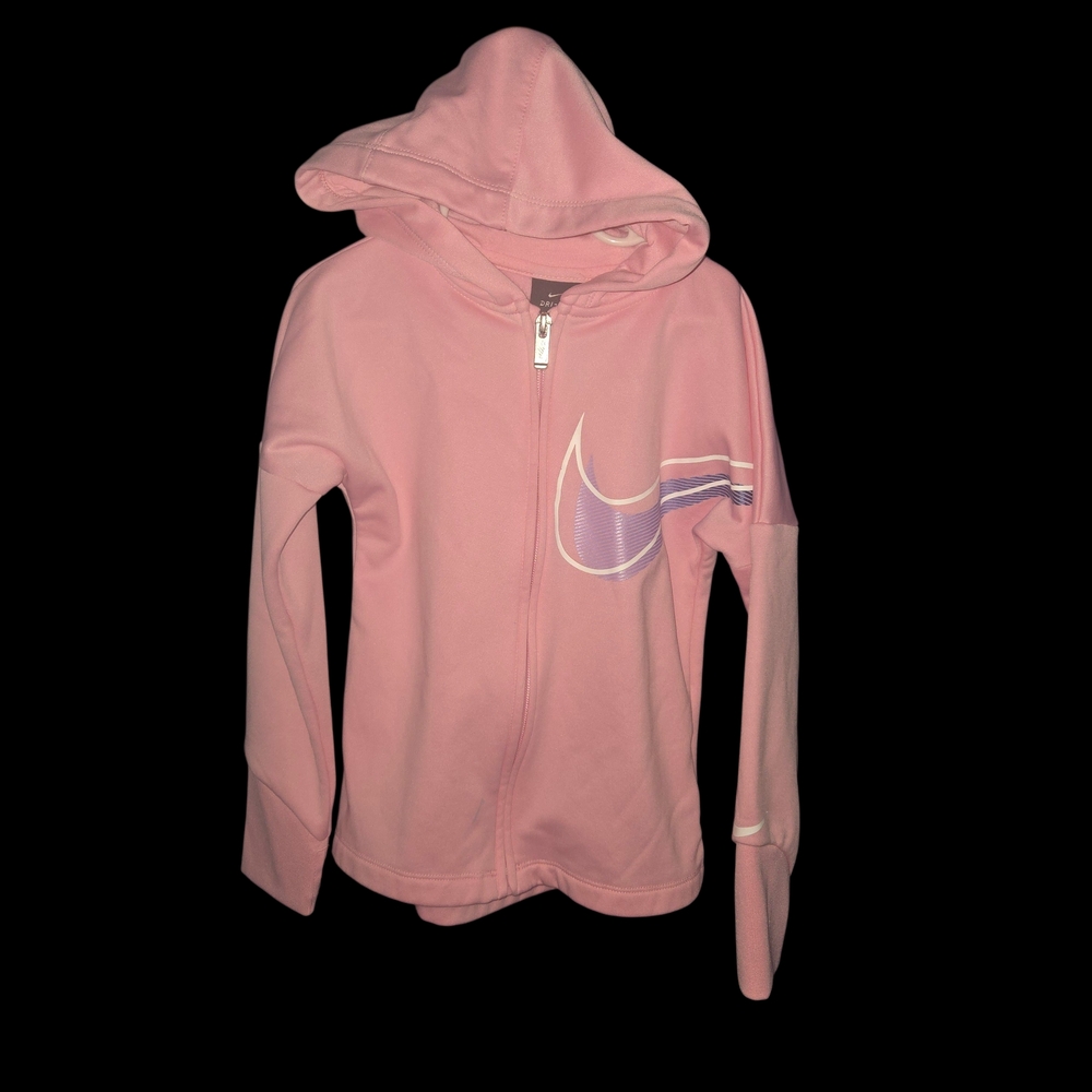 Nike‎ Pink Hoodie with Purple Swoosh Graphic - Sz 4(XS)
